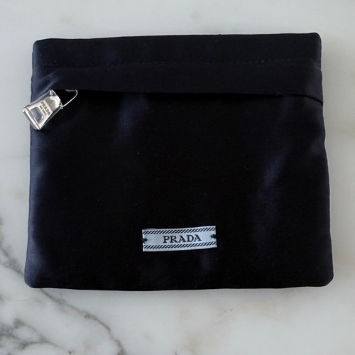 Prada black satin zipper pouch - black,