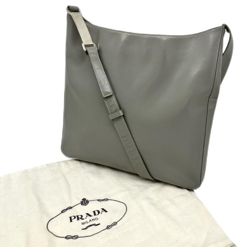 Prada leather grey shoulder - leather,
