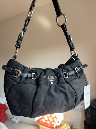 Prada black quilted nylon - prada,