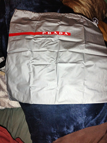 Prada gray solid drawstring - prada,