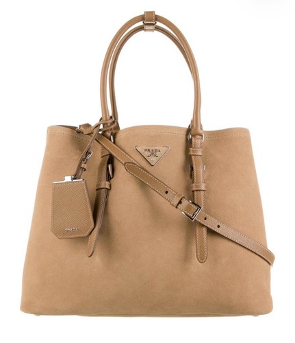 Prada scamosciato double tote - prada,