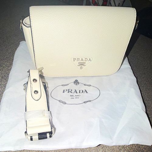 Prada white small rectangle - prada,