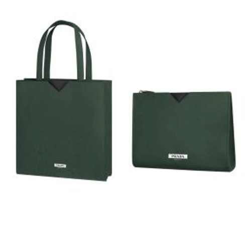 Prada beauty green nylon tote - prada,