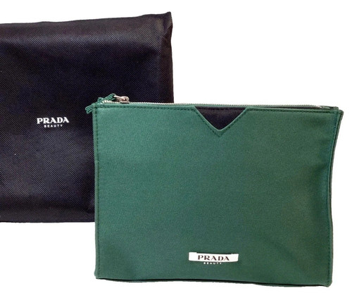 Prada beauty green clutch bag - prada,