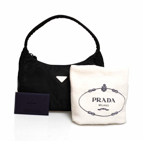 Prada black nylon shoulder bag - prada,