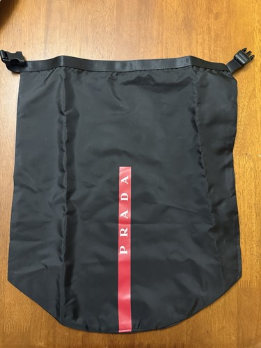 Prada black nylon drawstring - nylon,