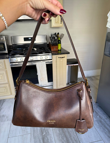 Prada aimee brown shoulder bag - shoulder,