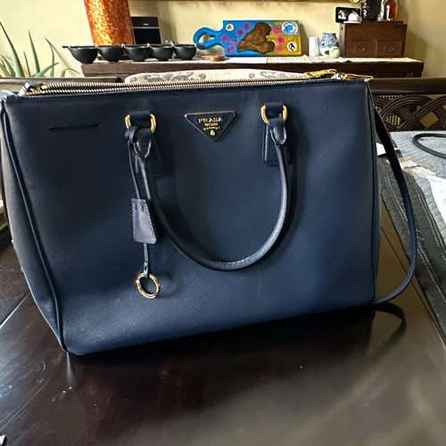 Prada blue saffiano lux - prada,