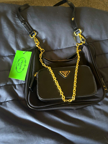 Prada black small shoulder bag - black,