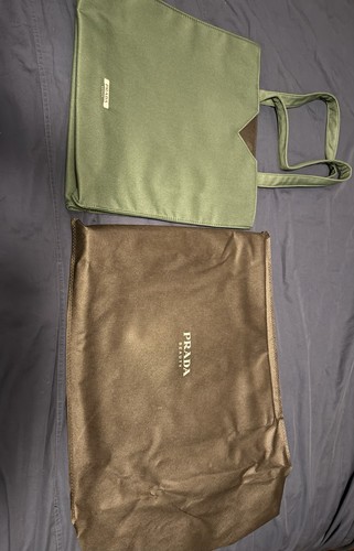 Prada green nylon large tote - nylon,