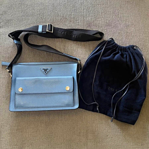 Prada blue small crossbody - prada,