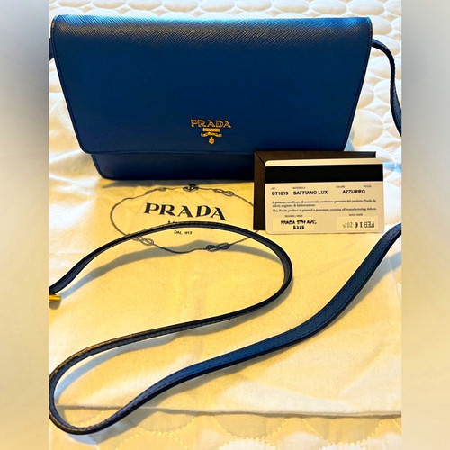 Prada blue crossbody bag small - prada,
